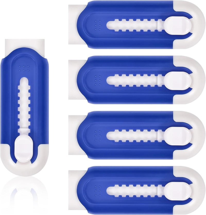 Muxdilu Pencil Erasers, Retractable Erasers for Pencils - Blue White, Pack of 5 - Image 1